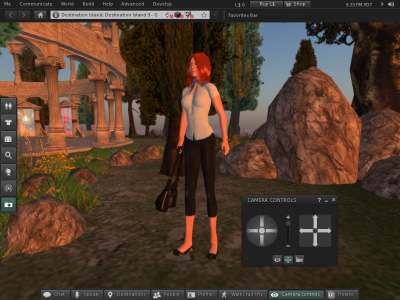 image of female virtual world avatar in pleasant, outdoor setting